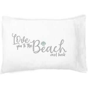 Faceplant Standard/Queen 100% Cotton Pillowcase - "Love You To The Beach" NEW